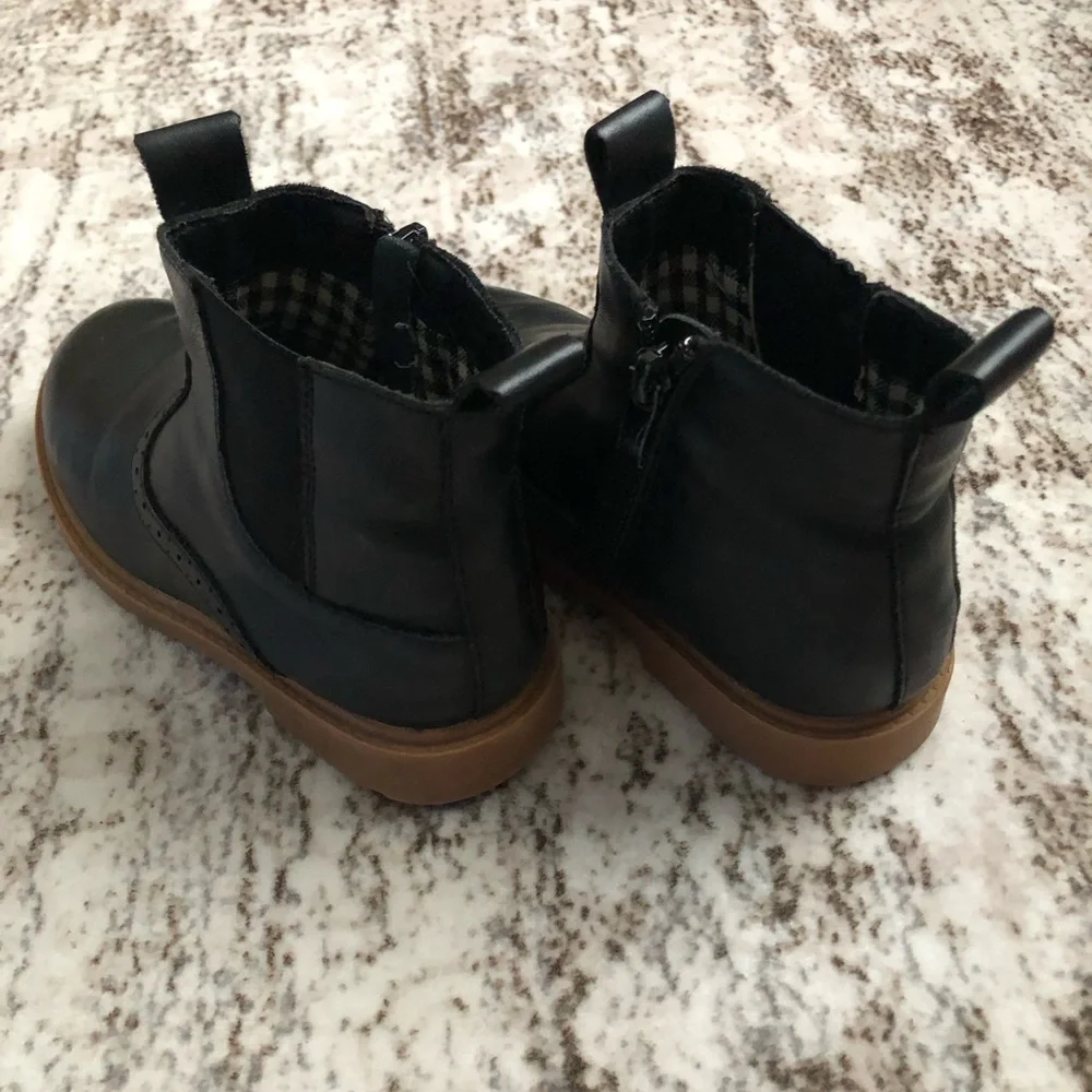 Classic Black Chelsea Boots Kids Boots Boys Ankle Height With Zipper